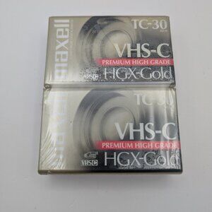 2x Maxwell TC-30 VHS-C Premium High Grade HGX-Gold Camcorder Video Cassette NEW